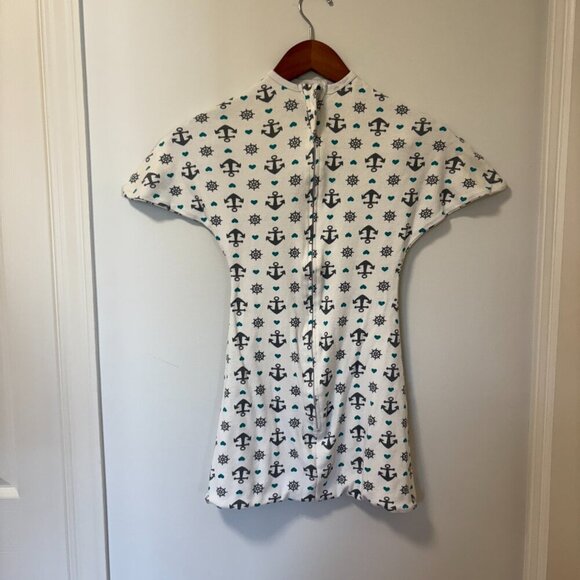 Sleeping Baby Zipadee-Zip sleep sack white blue Size M 6-12m Anchors - Picture 2 of 7